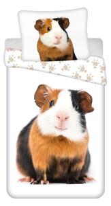 Bijela pamučna dječja posteljina za krevet za jednu osobu 140x200 cm Guinea Pig – Jerry Fabrics