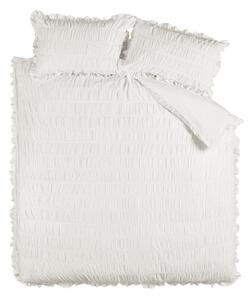 Bijela posteljina za bračni krevet od krepa 200x200 cm Seersucker Frill – Catherine Lansfield