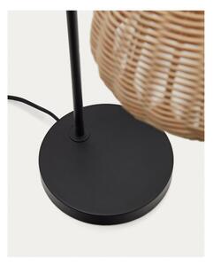 Crna/u prirodnoj boji stolna lampa sa sjenilom od ratana (visina 56 cm) Damila – Kave Home