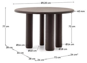 Okrugli blagovaonski stol ø 120 cm Mailen – Kave Home
