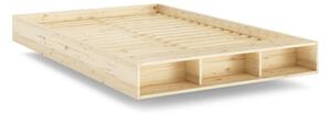 Bračni krevet od masivnog bora s podnicom 160x200 cm u prirodnoj boji Merge – Karup Design