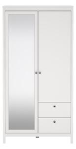 Bijeli ormar s ogledalom 102x199x58 cm Madrid – Tvilum