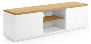 Bijela TV komoda u dekoru hrasta 150x44x36 cm Abilen – Kave Home