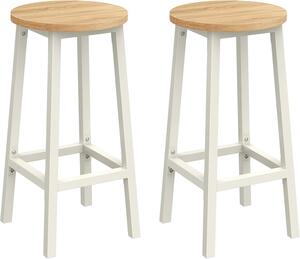 Set od 2 barske stolice, ‎32 x 32 x 65 cm, nosivosti do 100kg, bež i bijele boje | VASAGLE
