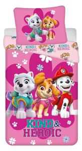 Ružičasta pamučna dječja posteljina za krevet za jednu osobu 140x200 cm Paw Patrol "Heroic" – Jerry Fabrics