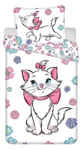 Bijela pamučna dječja posteljina za krevet za jednu osobu 140x200 cm Marie Cat "Floral" – Jerry Fabrics