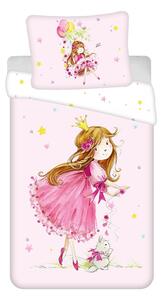 Ružičasta pamučna dječja posteljina za krevet za jednu osobu 140x200 cm Fairy – Jerry Fabrics