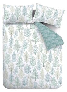 Bijelo-zelena posteljina za bračni krevet 200x200 cm Wilda Tree - Catherine Lansfield
