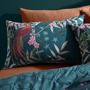 Zelena posteljina za bračni krevet 200x200 cm Tropical Floral Birds - Catherine Lansfield