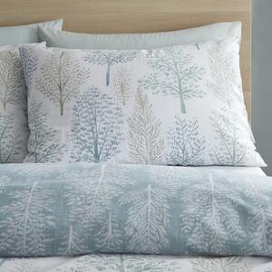 Bijelo-zelena posteljina za krevet 135x200 cm Wilda Tree - Catherine Lansfield