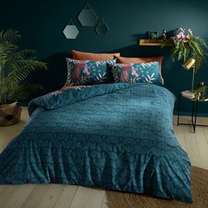 Zelena posteljina za krevet 135x200 cm Tropical Floral Birds - Catherine Lansfield
