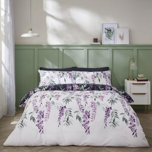 Bijelo-ljubičasta posteljina za bračni krevet 200x200 cm Wisteria - Catherine Lansfield