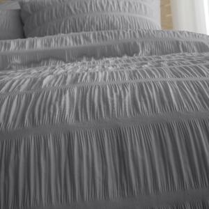 Siva posteljina za bračni krevet 200x200 cm Seersucker - Catherine Lansfield