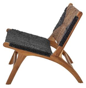 Crno-smeđa stolica s pletivom Grant - Bloomingville