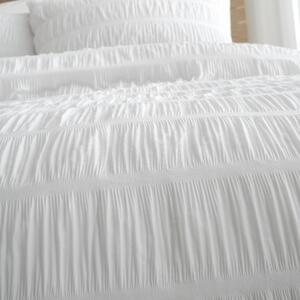 Bijela posteljina za jedan krevet 135x200 cm Seersucker - Catherine Lansfield