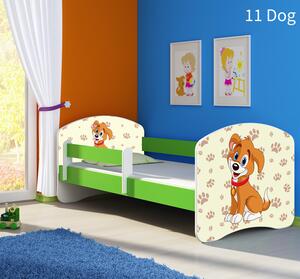 Dječji krevet ACMA s motivom, bočna zelena 140x70 cm 11 Dog