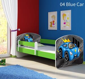 Dječji krevet ACMA s motivom, bočna zelena 140x70 cm 04 Blue Car