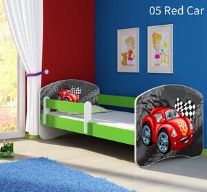 Dječji krevet ACMA s motivom, bočna zelena 140x70 cm 05-red-car