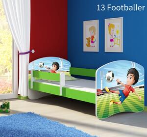 Dječji krevet ACMA s motivom, bočna zelena 160x80 cm 13-footballer