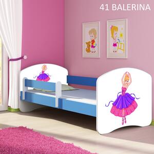 Dječji krevet ACMA s motivom, bočna plava 140x70 cm 41 Balerina