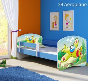 Dječji krevet ACMA s motivom, bočna plava 140x70 cm 29 Aeroplane