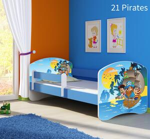 Dječji krevet ACMA s motivom, bočna plava 140x70 cm 21 Pirates