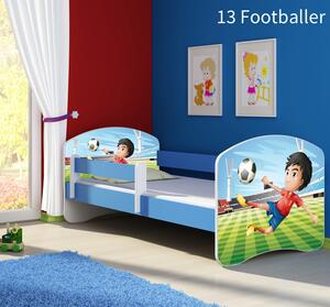 Dječji krevet ACMA s motivom, bočna plava 160x80 cm 13-footballer