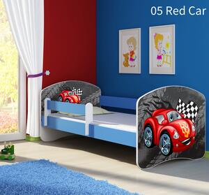 Dječji krevet ACMA s motivom, bočna plava 140x70 cm 05-red-car
