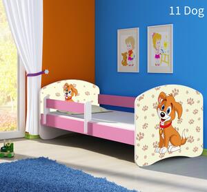 Dječji krevet ACMA s motivom, bočna roza 140x70 cm 11 Dog
