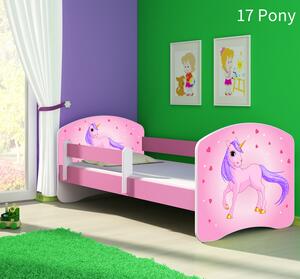 Dječji krevet ACMA s motivom, bočna roza 140x70 cm 17 Pony