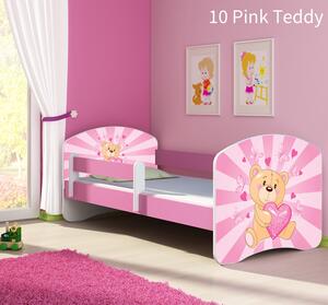 Dječji krevet ACMA s motivom, bočna roza 160x80 cm 10-pink-teddy-bear