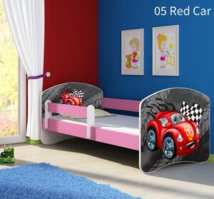 Dječji krevet ACMA s motivom, bočna roza 160x80 cm 05-red-car