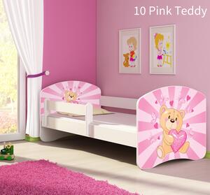 Dječji krevet ACMA s motivom, bočna bijela 160x80 cm 10-pink-teddy-bear