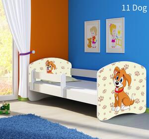 Dječji krevet ACMA s motivom, bočna bijela 140x70 cm 11 Dog