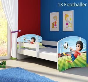 Dječji krevet ACMA s motivom, bočna bijela 160x80 cm 13-footballer