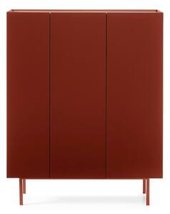 Crvena visoka komoda u dekoru hrasta 95x120 cm Arista – Teulat