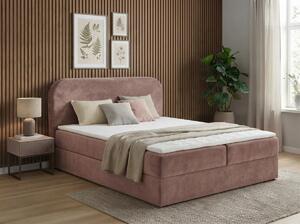 Tapecirani krevet boxspring FORENA 160x200 cm staroružičasta Madrac: Bonell opružni madrac