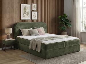 Tapecirani krevet boxspring FORENA 140x200 cm tamno zelena Madrac: Bonell opružni madrac