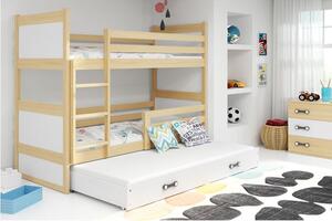 Krevet BMS Rico na kat za 3 osobe 200x90 cm, PINE