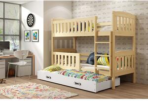Krevet BMS Kubus na kat za 3 osobe 200x90 cm, PINE