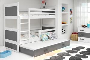 Krevet BMS Rico na kat za 3 osobe 200x90 cm, BIA grafit
