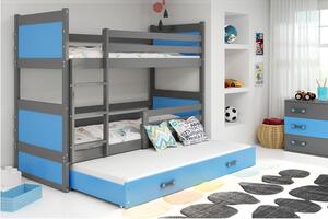 Krevet BMS Rico na kat za 3 osobe 200x90 cm, GRF plava