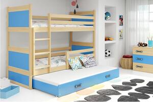 Krevet BMS Rico na kat za 3 osobe 200x90 cm, PINE plava
