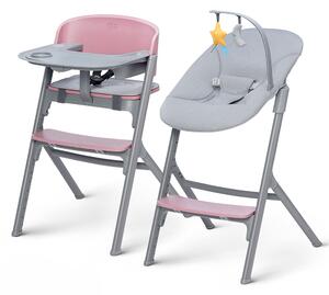 Kinderkraft hranilica LIVY roza + njihaljka CALMEE, siva