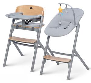 Kinderkraft Hranilica Livy Wood + njihaljka Calmee siva