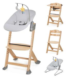 Kinderkraft hranilica Enock wooden + njihaljka Calmee siva