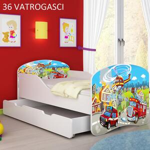 Dječji krevet ACMA s motivom + ladica 140x70 cm 36-vatrogasci