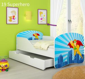 Dječji krevet ACMA s motivom + ladica 160x80 cm 19 Superhero