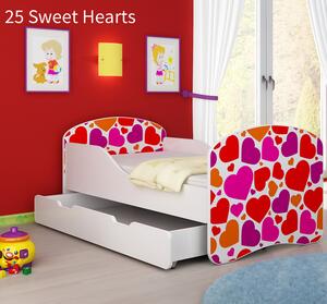 Dječji krevet ACMA s motivom + ladica 140x70 cm 25-sweet-hearts