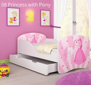 Dječji krevet ACMA s motivom + ladica 160x80 cm 08-princess-with-pony